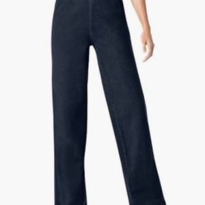 Woman Within - Wide Leg Fineline Jean - Size 18 W Tall - Black